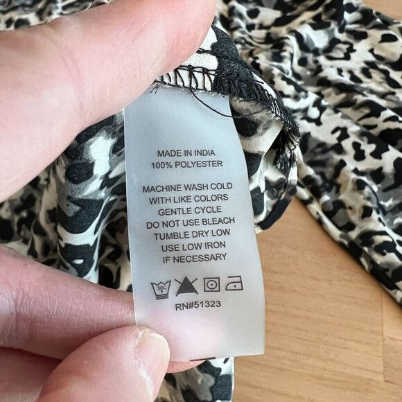 Vince Camuto Womens Loose Raglan Animal Print Blouse XS Natural Taupe - Picture 8 of 11